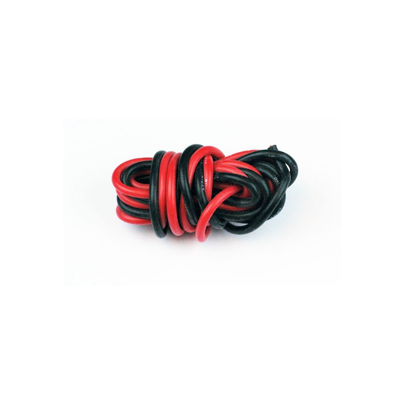 Charger for accusation for radio -controlled Silicone wire AWG16 1.32mm2 red+black length 1m | Scientific-MHD