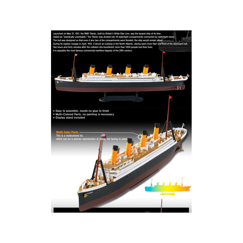 RMS Titanic 1/1000 plastic boat model | Scientific-MHD