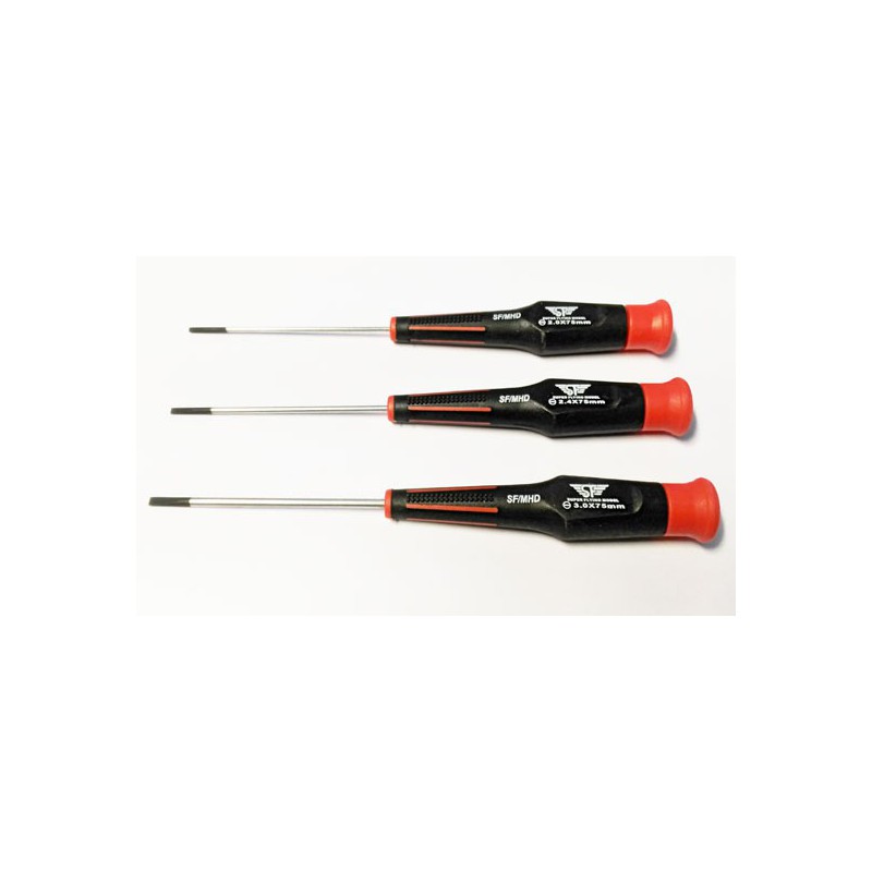 Screwdriver for model game of 3 flat screwdrivers 2/2.4/3mm | Scientific-MHD