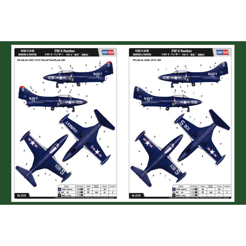 F9F-3 Panther 1/72 plastic plane model | Scientific-MHD