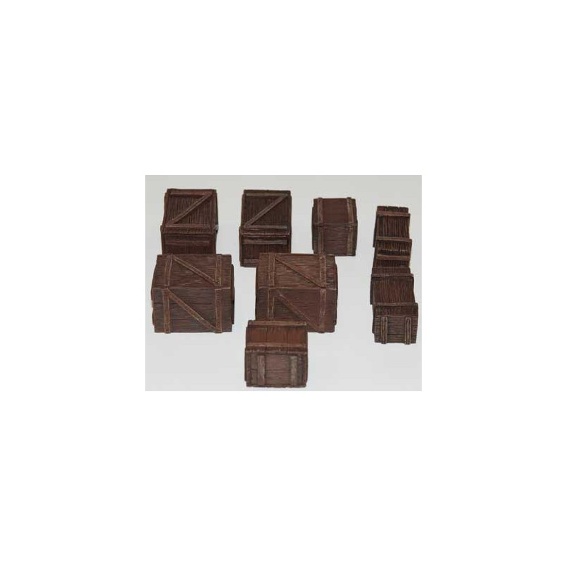 Diorama model mounted and painted wooden boxes (8 pcs) 1/48 | Scientific-MHD