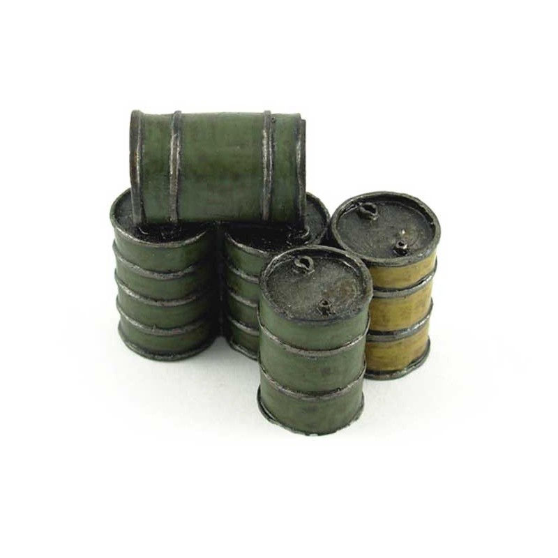 Diorama model mounted and painted oil cans (22pcs) 1/48 | Scientific-MHD