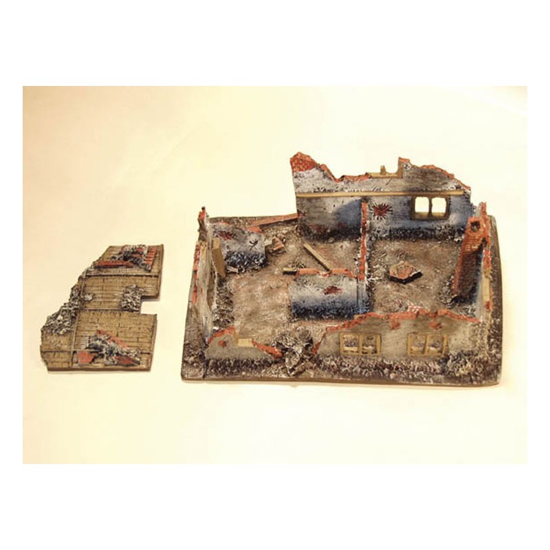 Diorama mounte mounted and house painted in ruins25/28mm | Scientific-MHD