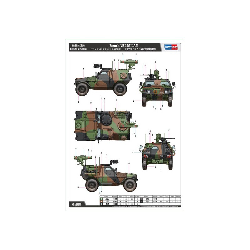 French VBL plastic tank model + 1/35 milan | Scientific-MHD