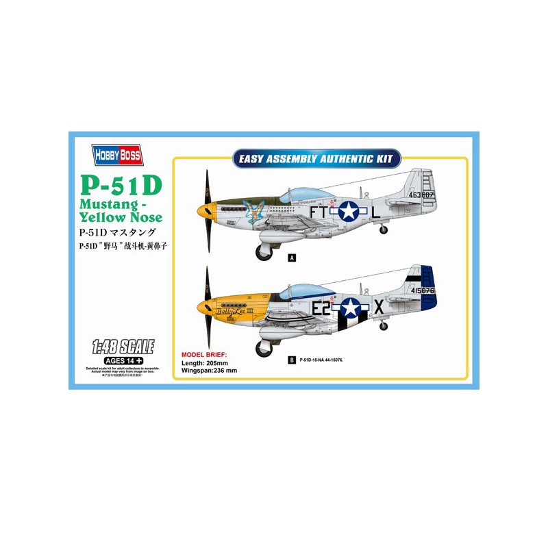 P-51D Yellow Noze 1/48 plastic plane model | Scientific-MHD