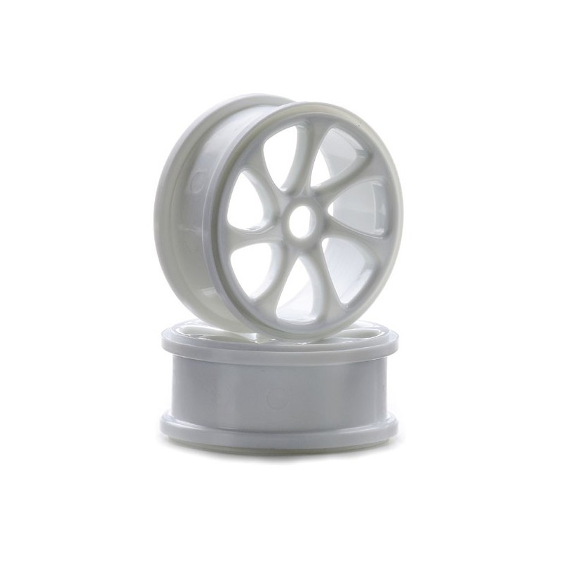 Radio -controlled car accessories rims 7 branches 1/8 white | Scientific-MHD