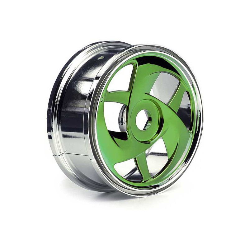 Radio -controlled car accessories Minion chrome green 1/8 rims | Scientific-MHD