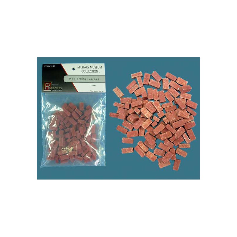 Diorama model mounted and painted large red bricks 1/48 | Scientific-MHD