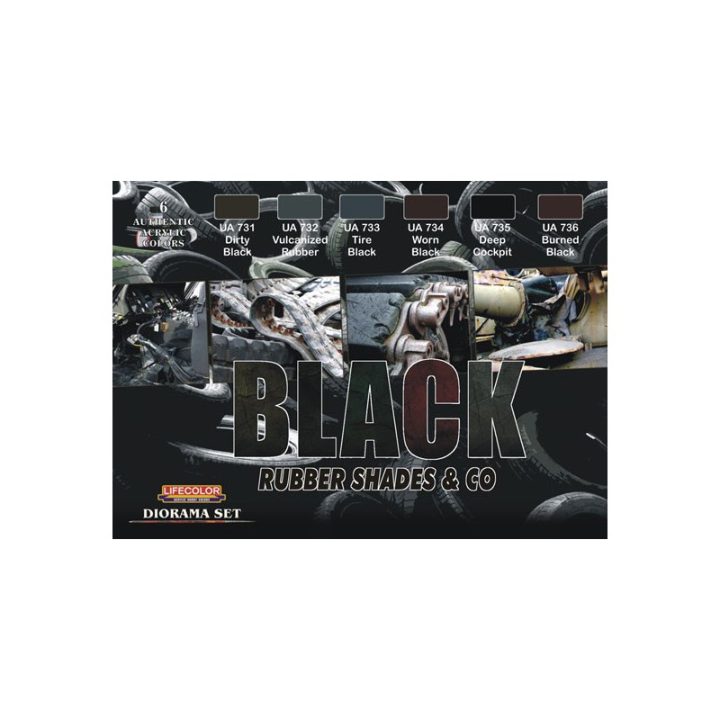 Acrylic paint set 6 black shades | Scientific-MHD